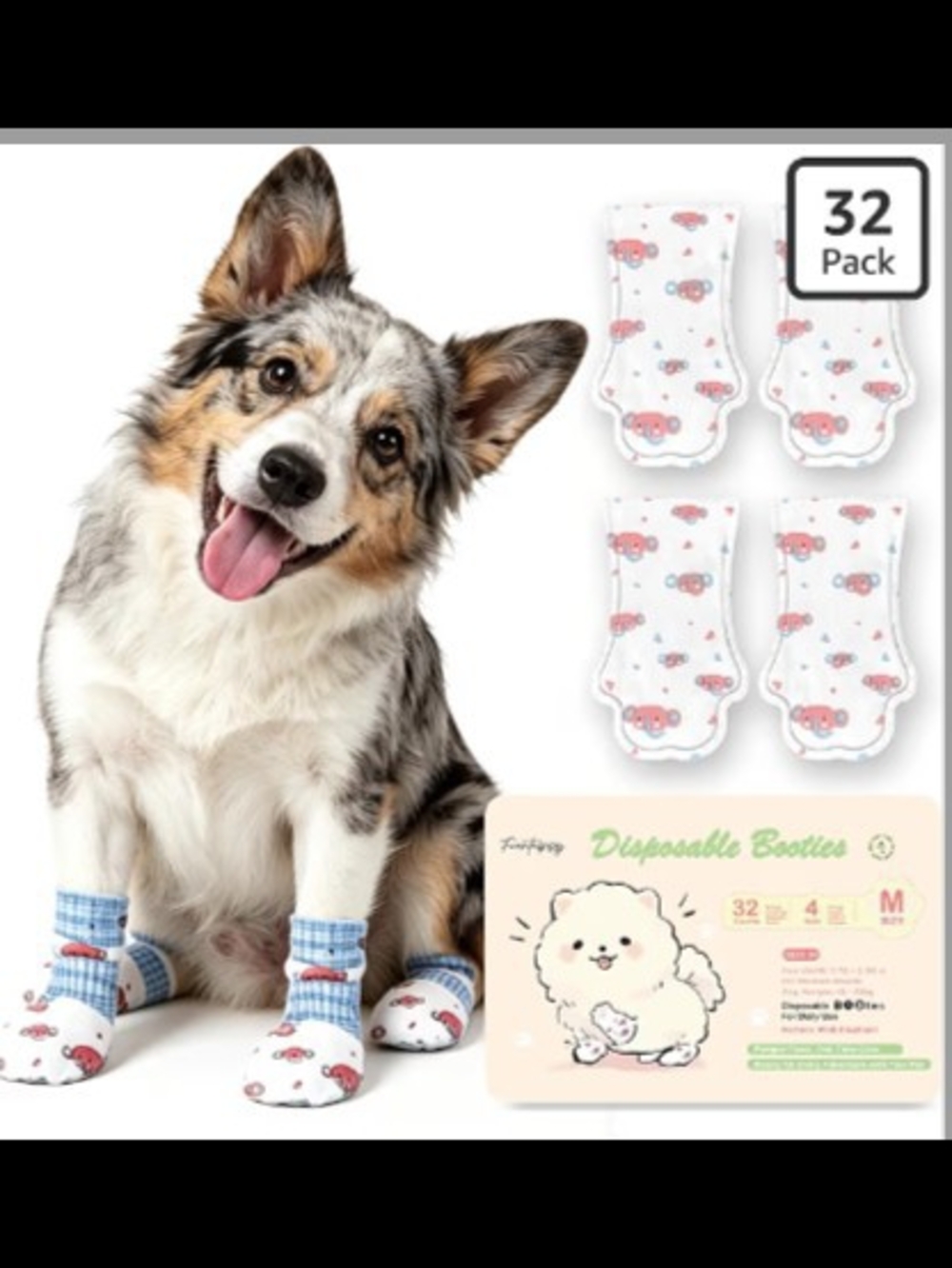 Disposable Dog 🐶 Booties, Waterproof and Breathable Size M
